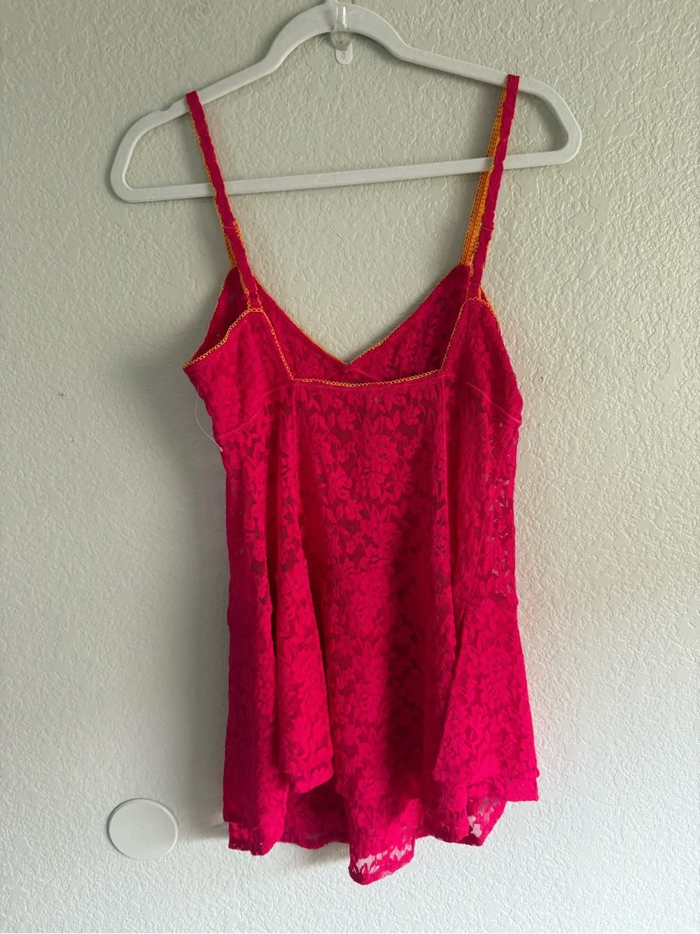 Free People Hot Pink Lace Chemise Slip NEW
